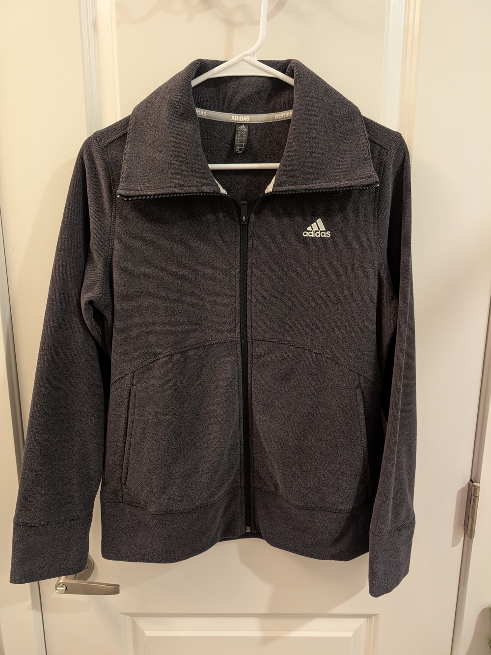 Women's Adidas Fleece Charcoal Gray Golf Zip Up
